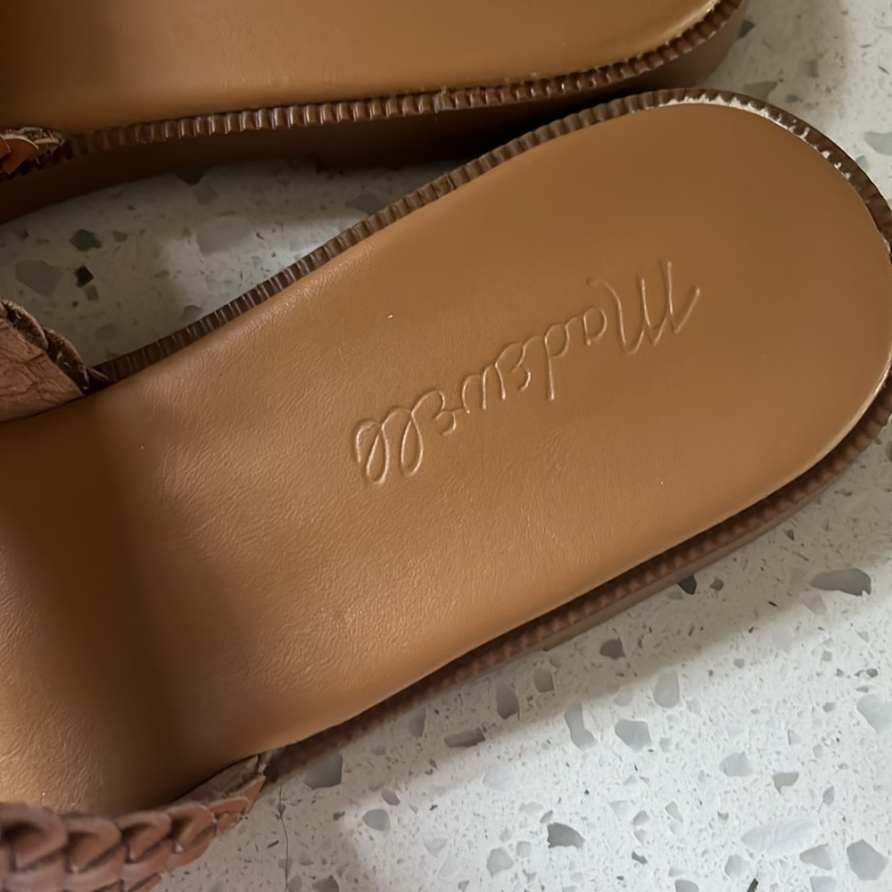 Madewell 8 Brown Woven Slide Sandals - Picture 3 of 6